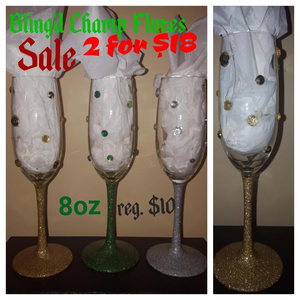 Blingy Champagne Flute Set (8 oz)