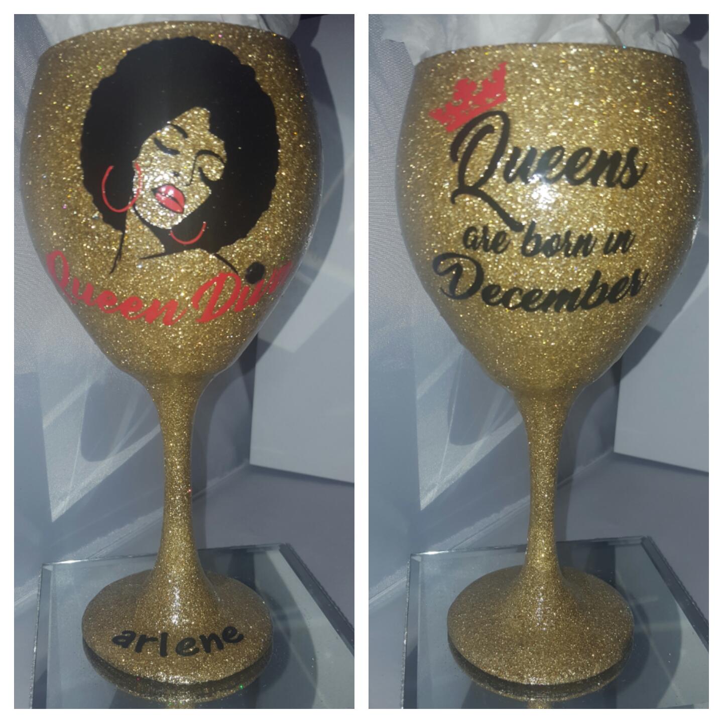 "Queen  Diva" Personalized Candy Coated Goblett (22oz) -
